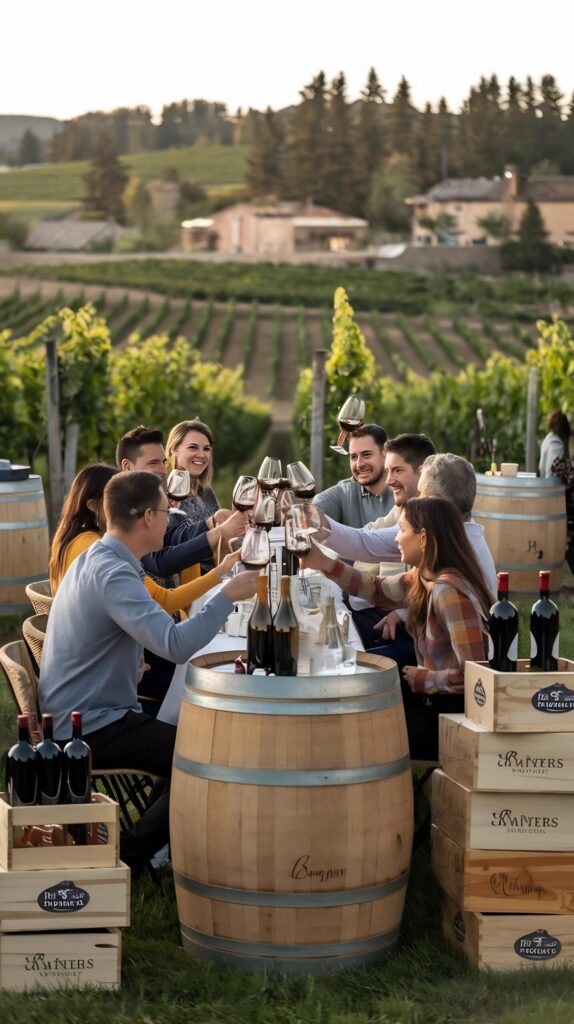 group-friends-gathering-wine-tasting-countryside-vineyard-comeliness